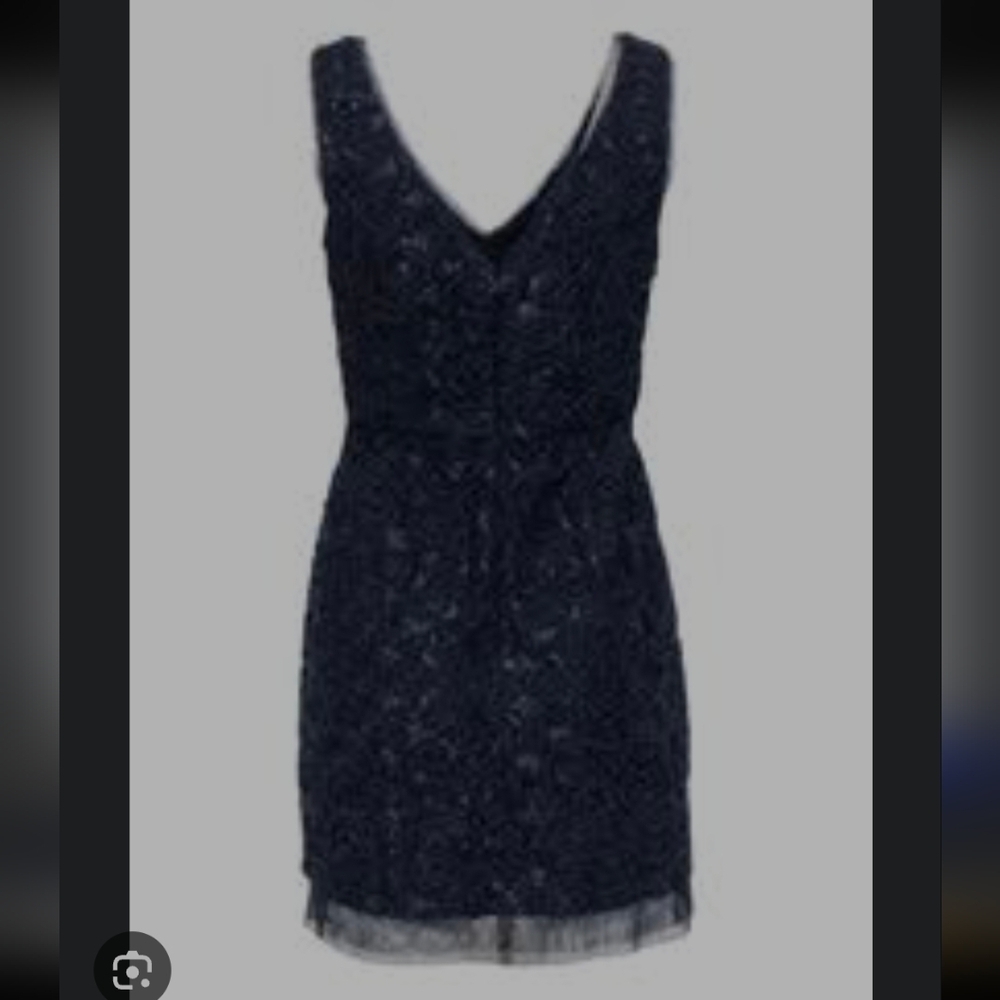 BCBG MaxAzria  Marissa Lace Rosette Sleeveless Sheath Dress Blue Prom